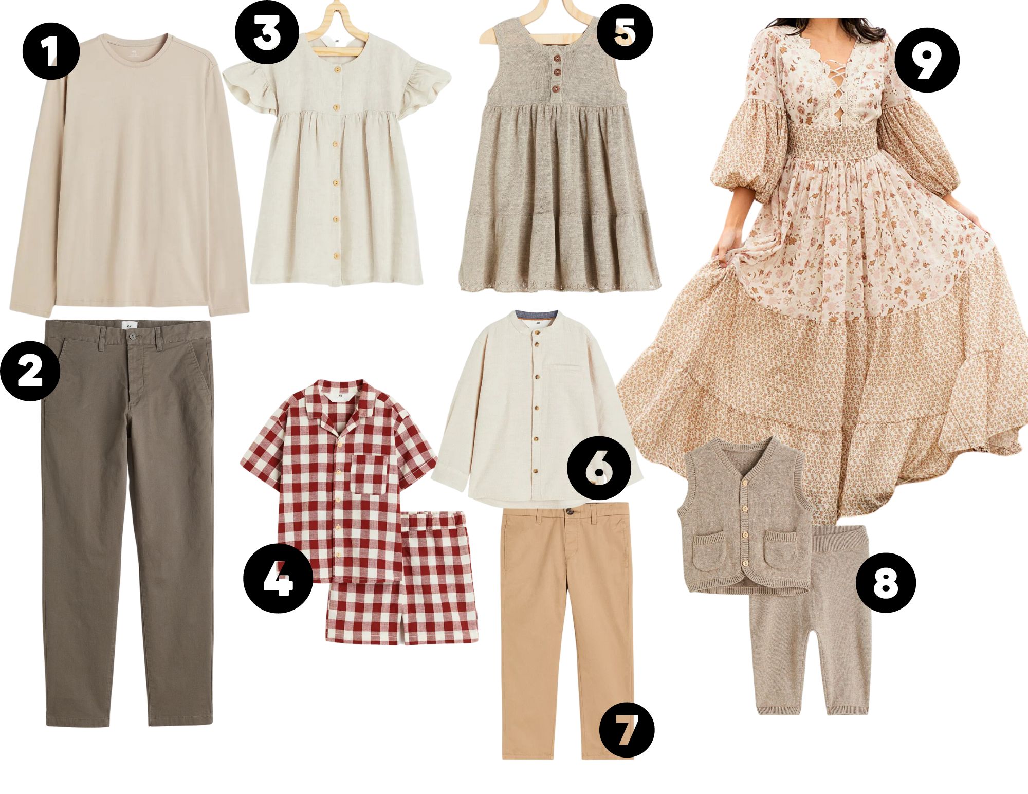 style guide, collage of images for what to wear for family photos