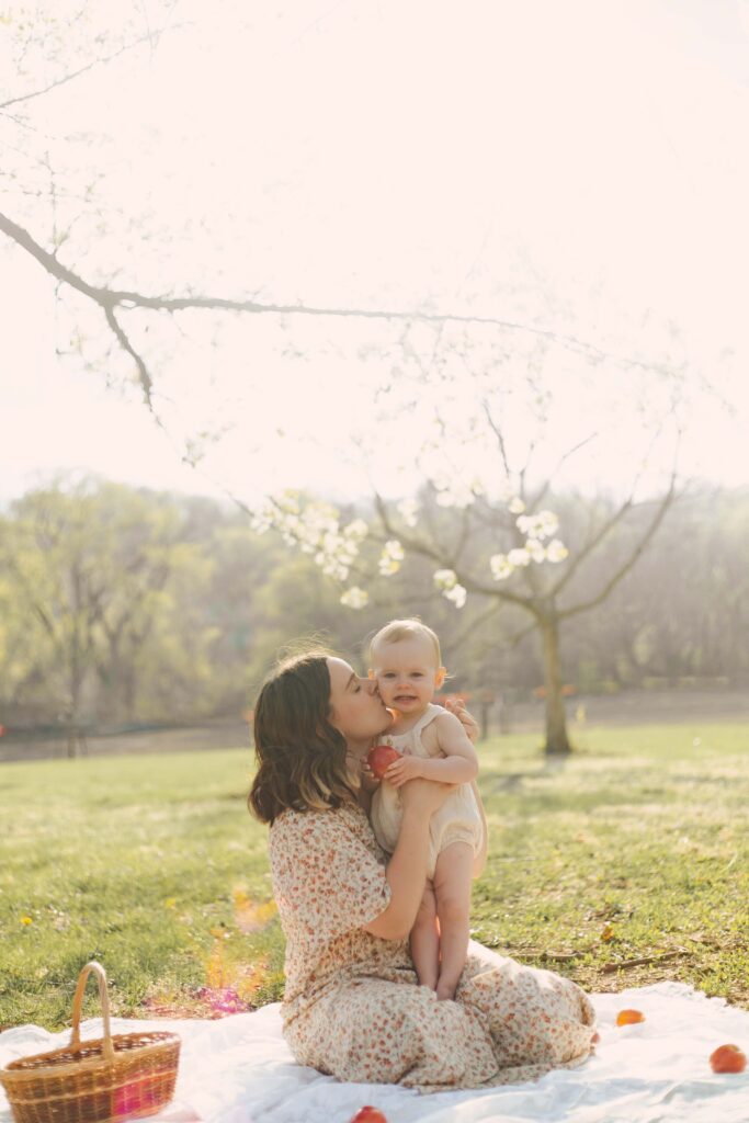 family photo at Memorial Park in Omaha, Nebraska