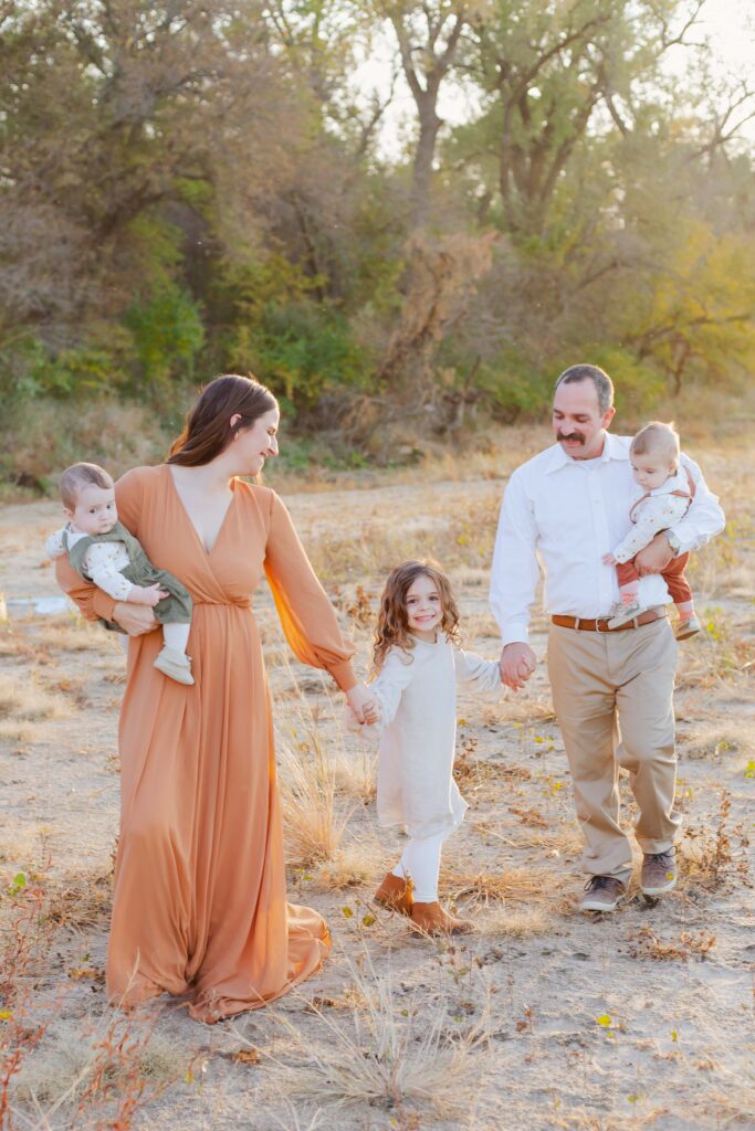 family photo showcasing dad's outfit 