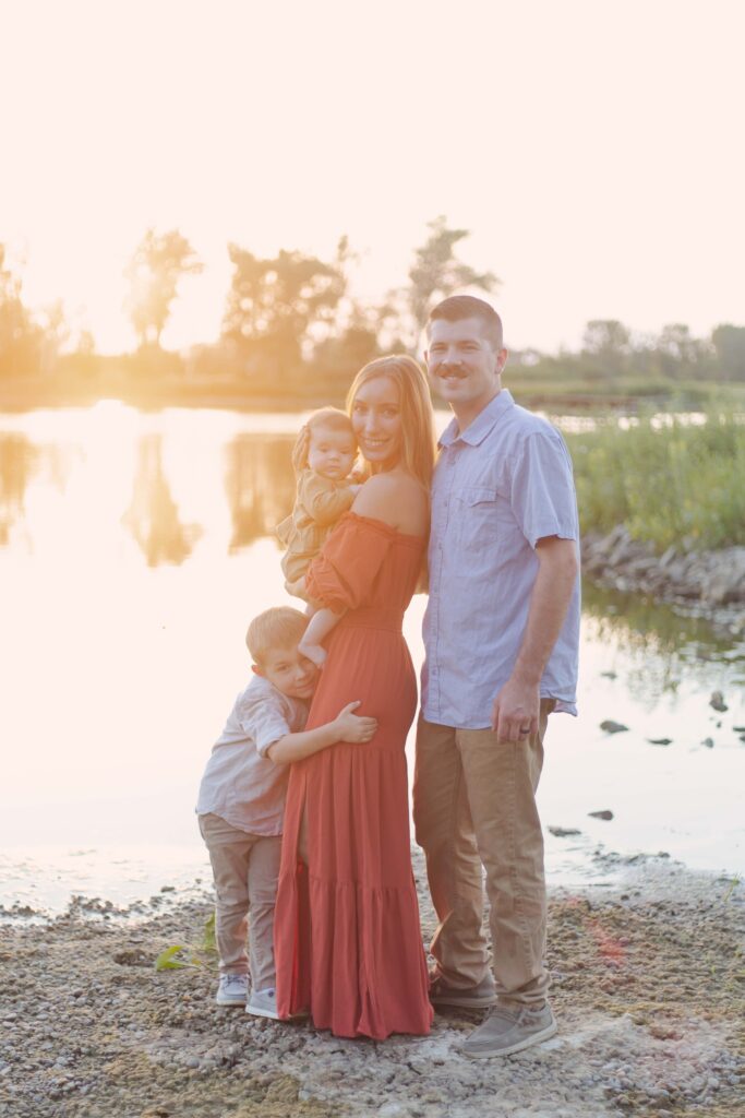family photo showcasing dad's outfit 