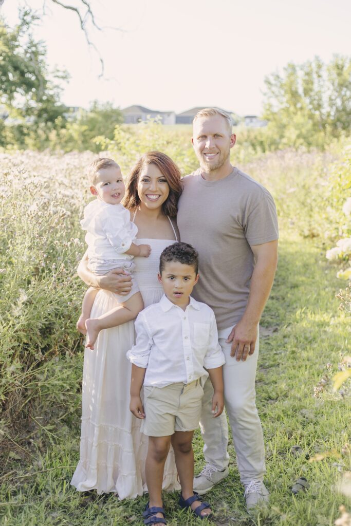 family photo showcasing dad's outfit 